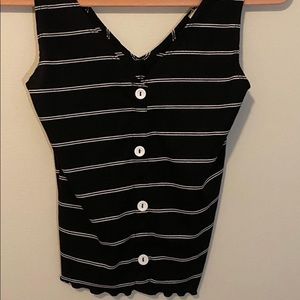 Caution to the Wind Cropped Black Tank